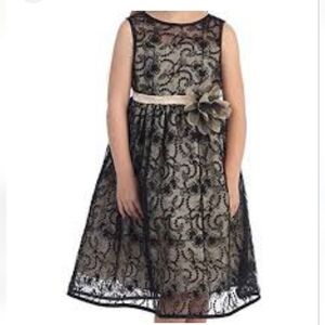 Little girls black lace overlay sleeveless dress size 7/8